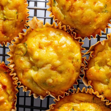 Cottage cheese muffins up close.