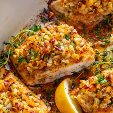 Red snapper recipe close up.